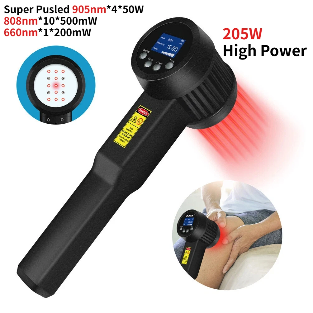 

905nm 808nm 660nm Super Pulsed Laser Therapy Device 205W Professional Pain Relief Reduce Inflammation Physical Therapy Equipment