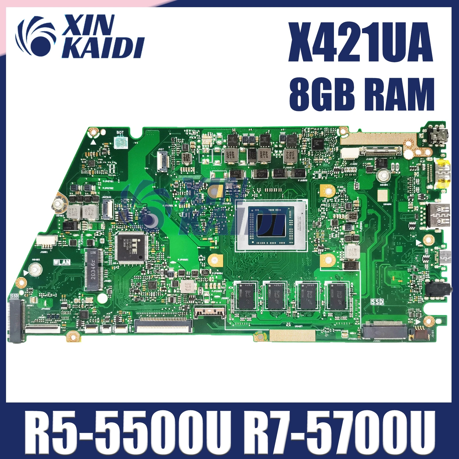 

X421UA Mainboard For ASUS Vivo Book X421UA X521UA M433UA M533UA Laptop Motherboard With R5-5500U R7-5700U 8GB100% Test OK