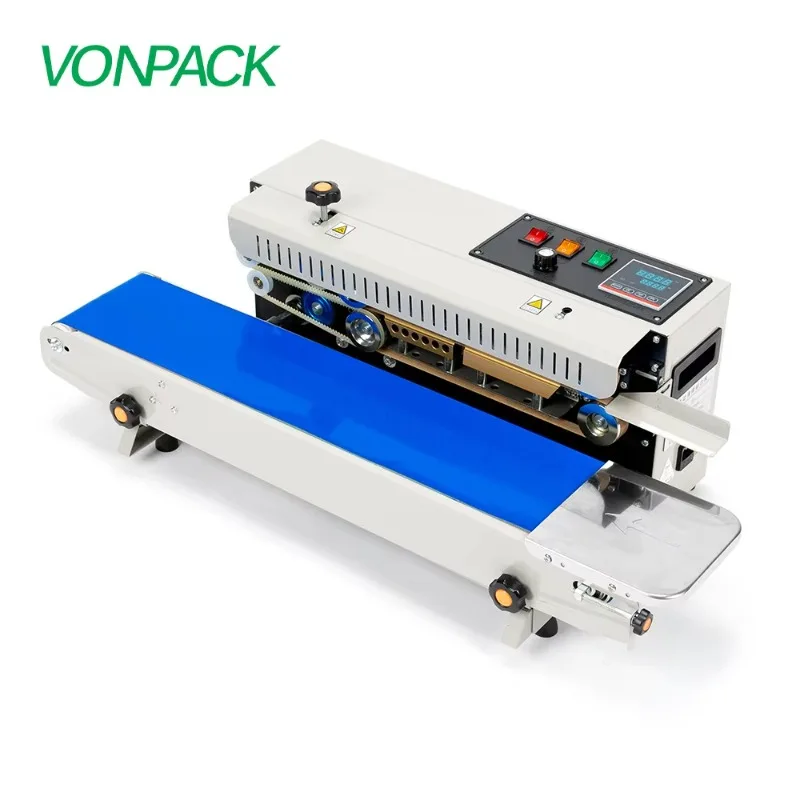 FR-900C Spray Automatic Horizontal Plastic Bags Heat Sealing Machine Continuous Band Sealer Machine
