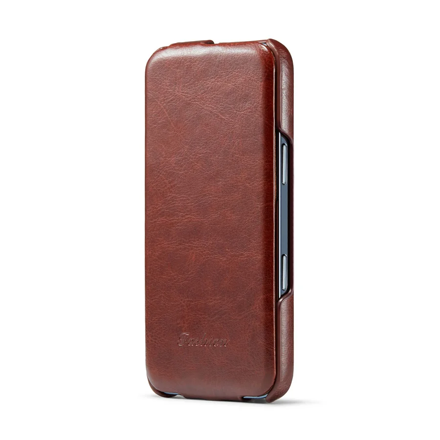 Genuine Leather Vertical Flip Cover Case for Apple iPhone 17 Pro Max Air Luxury Fundas with Free Gift Screen Protector
