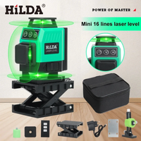 HILDA Laser Level 3D/4D 12/16 Lines Green Beam Horizontal 360 Self Leveling Vertical And Horizontal Light Optical Instrument