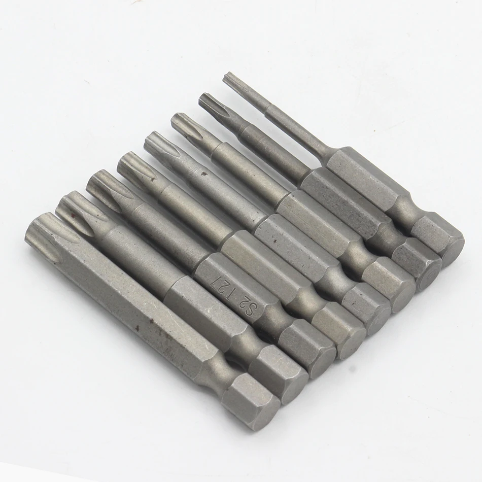 1/4 Inch Magnetic Pentacle Star Head Screwdriver Bits Pentalobe Electric Screwdriver Bit Hand Tools 25mm Length T10-T40