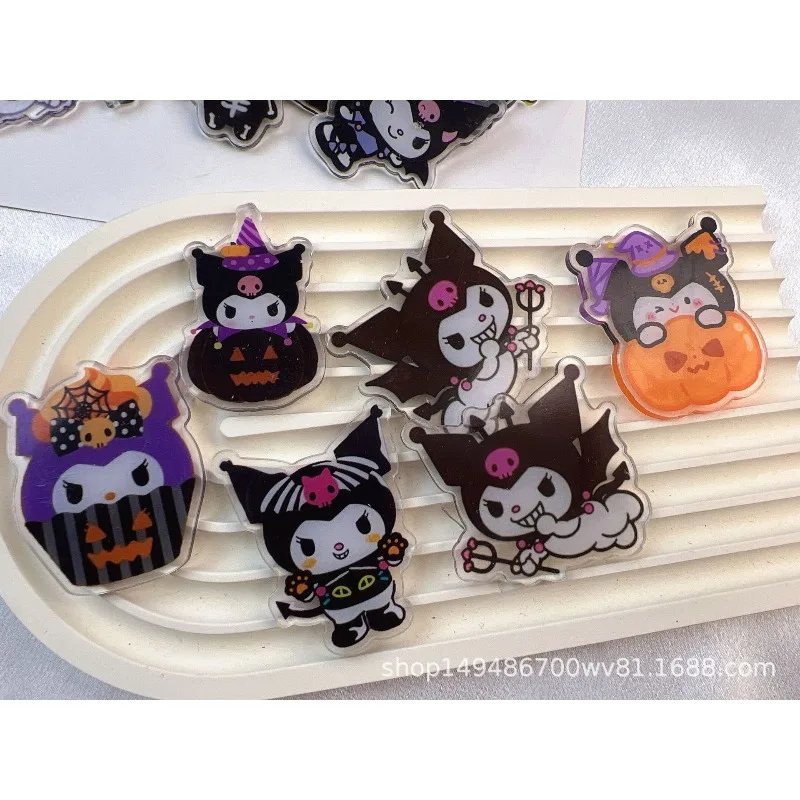 Kuromi 아크릴 타블렛 Diy 수제 재료 패치는 컬러 가장자리로 만들어질 수 있습니다. 키 체인 펜던트 머리핀 헤어 액세서리