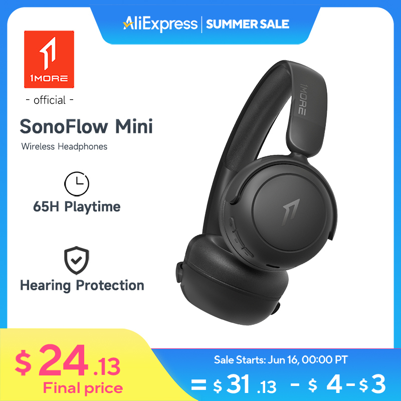 1More HQ20 SonoFlow MINI Hearing Protection Wireless Bluetooth 5.3 On-Ear Headphone 65H Playtime Quick Charge Headset