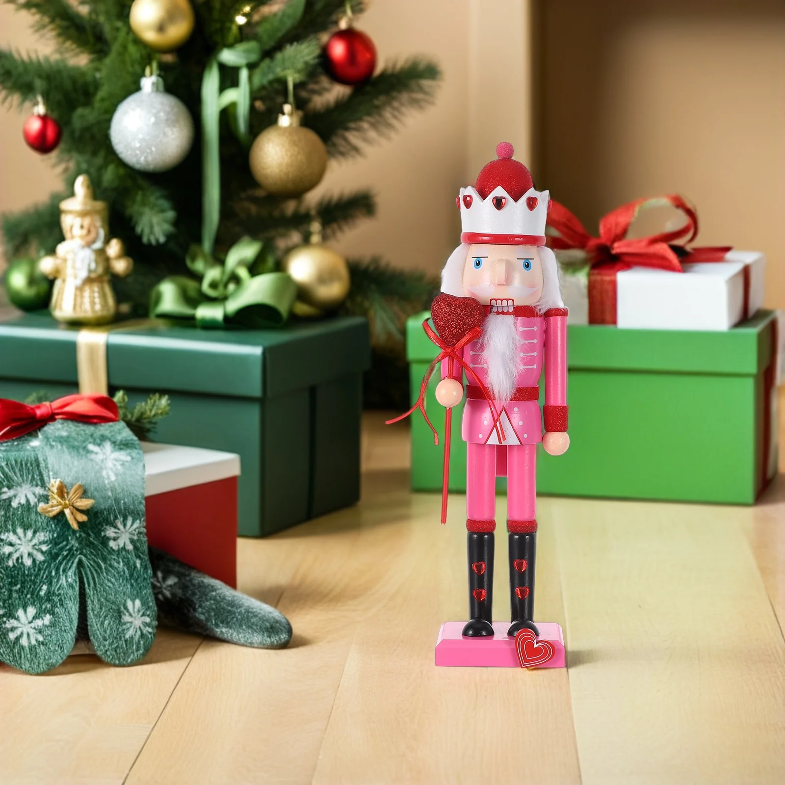 

Wooden Nutcracker Soldier 37Cm 's Day Christmas Nutcracker Home Table Mantel Shelf Winter Festival