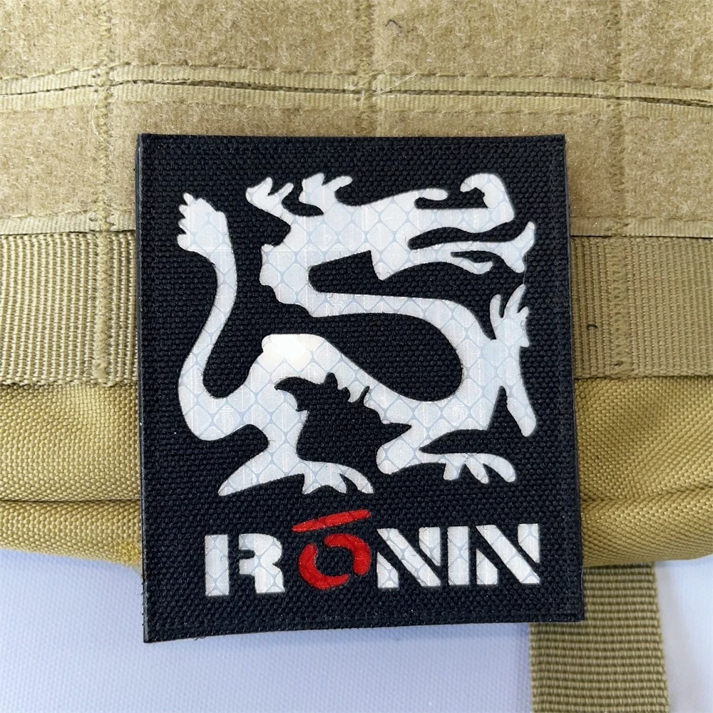 Ronin Drachen reflektierende Patches taktische Moral Abzeichen Rucksack Klett verschluss