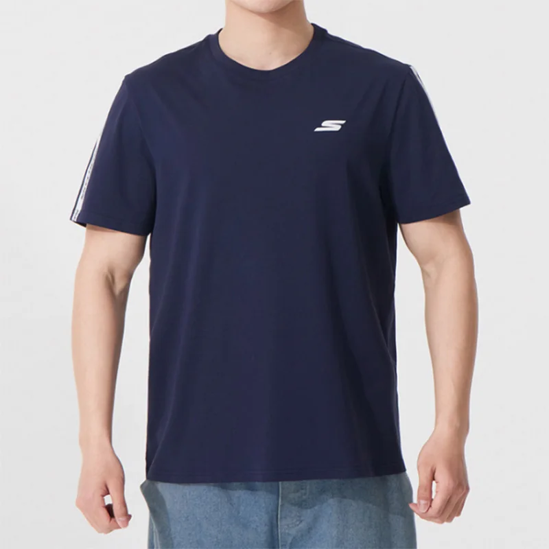 Skechers Men's Summer Sports Short-Sleeved Round-neck Breathable Casual Loose Knit T-Shirt P225M270-0515