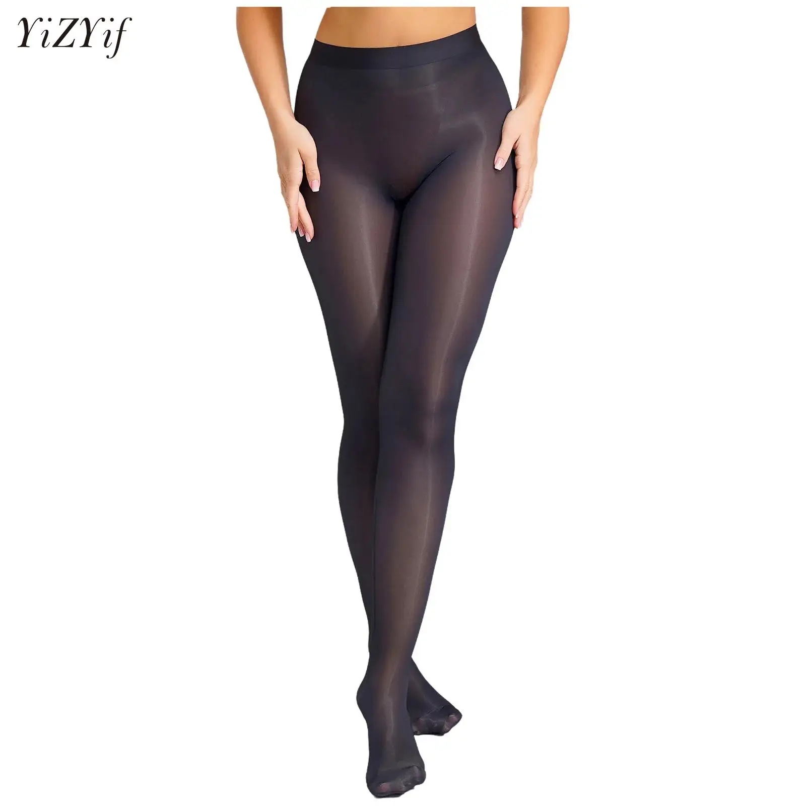 

Womens Glossy Ultra-thin Stretchy Pantyhose Elastic Waist Seamless Sheer Stockings Footed Tights Sexy Bodystockings Long Socks