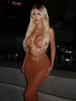 Conjunto de 2 piezas de punto de punto para mujer, camisola de cadena de Metal de tendencia de verano + vendaje, faldas largas, vacaciones a juego, ropa de club de medianoche