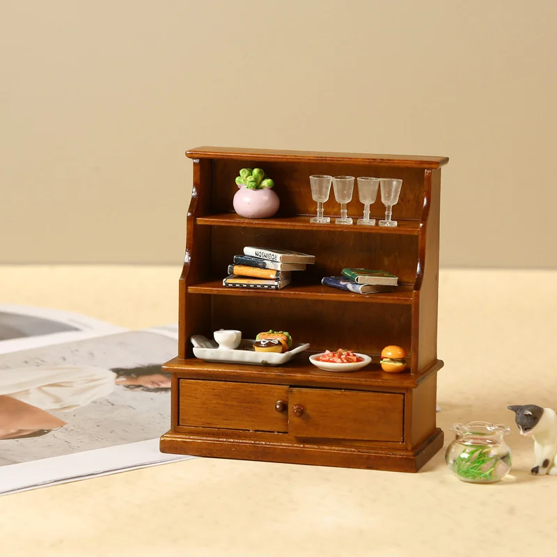 1/12 Puppenhaus Lagerschrank Spind Vitrine Puppenhaus Wohnzimmer Studie Dekoration Puppenhaus Möbel Zubehör