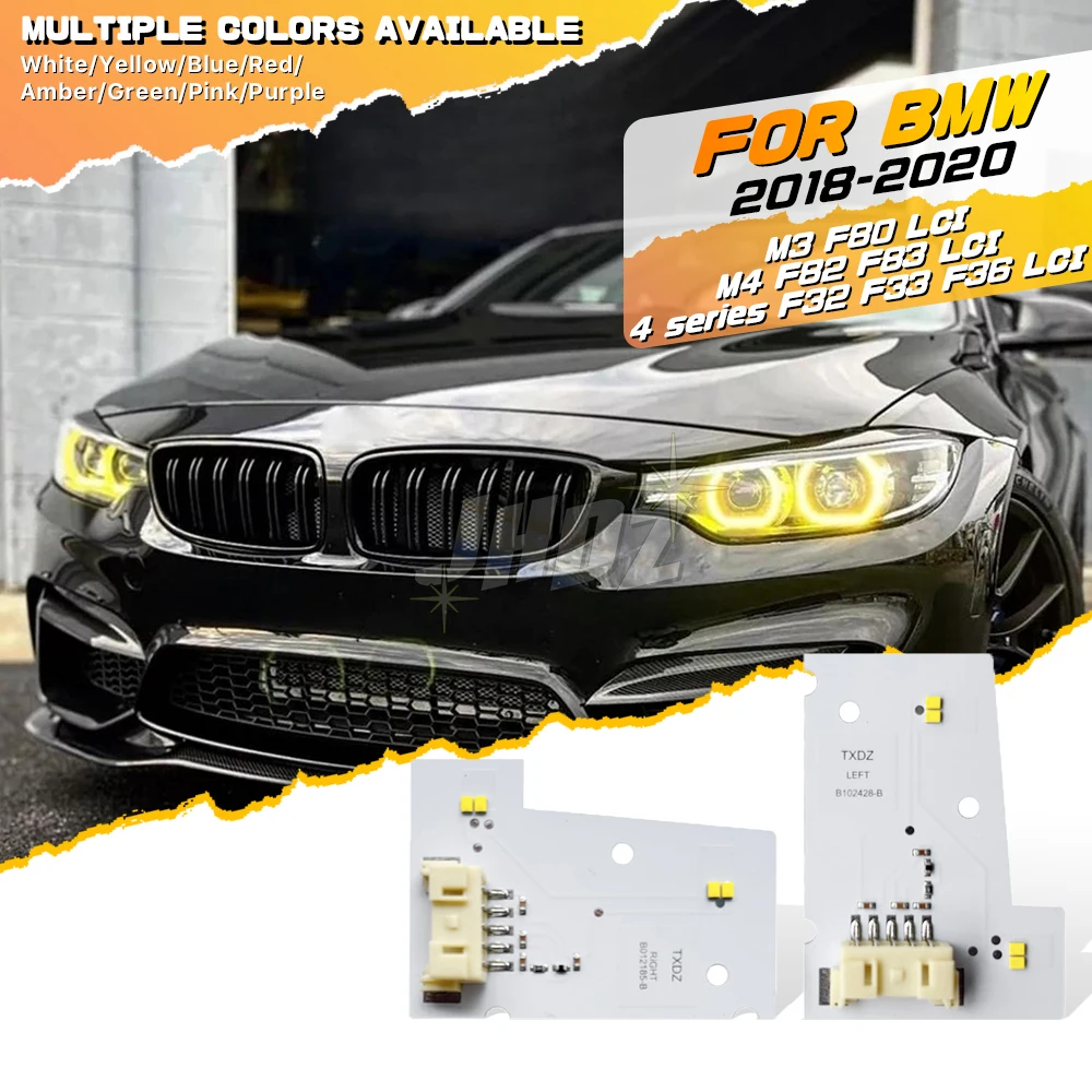 

63117493227 Желтые ангельские глазки DRL Светодиодные чип-платы для BMW M3 M4 F80 F82 F83 LCI 4 серии F32 F33 F36 LCI Красный Синий Янтарный