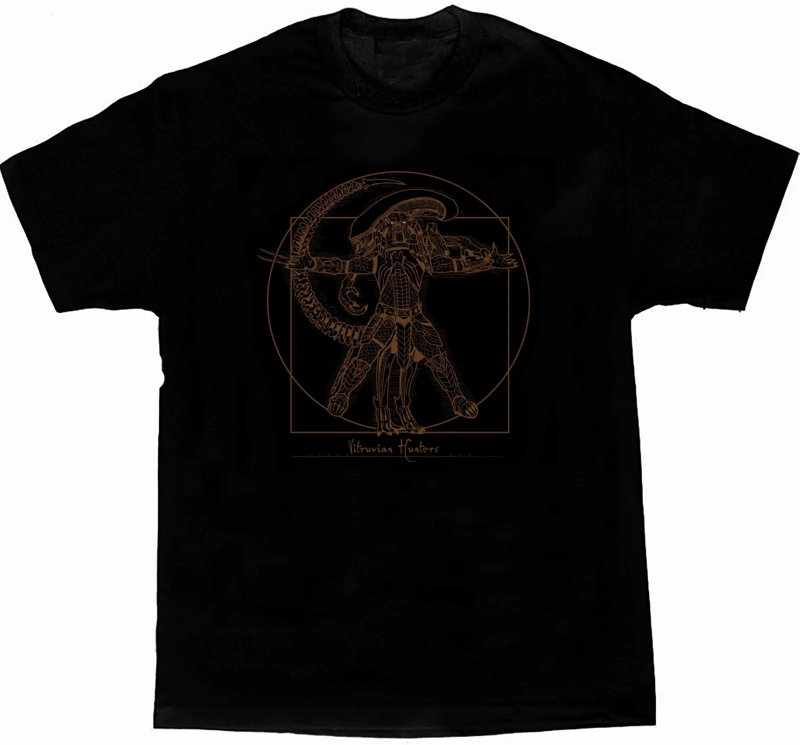 Novelty Vitruvian Hunters Predator Alien Xenomorph T Shirt New 100% Cotton Short Sleeve O-Neck T-shirt Casual Mens Top