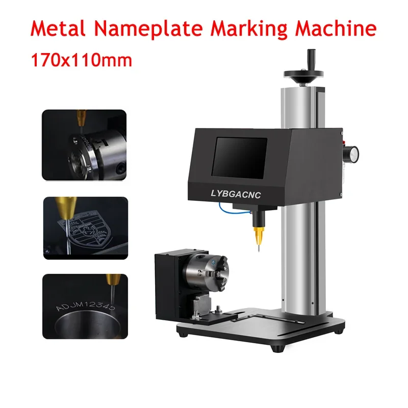 

Desktop Portable Metal Nameplate Marking Machine for 3Axis Touch-screen Electric Pneumatic Lettering Machine 170*110mm