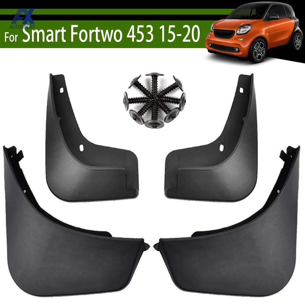 Set Molded Mud Flaps For Smart fortwo 453 W453 A453 C453 2015-2020 Mudflaps Splash Guards Mud Flap Mudguards