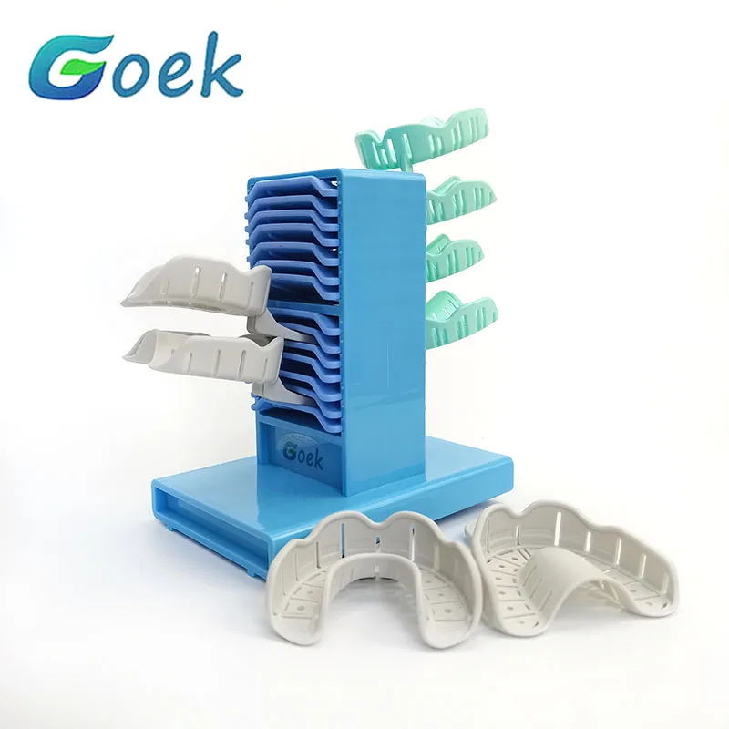 Dental Tooth Tray Bracket Rack Place The Shelf 14 Floors 4 Colors Plastic Dental Tools Taking An Oral Impression Pallet Rack