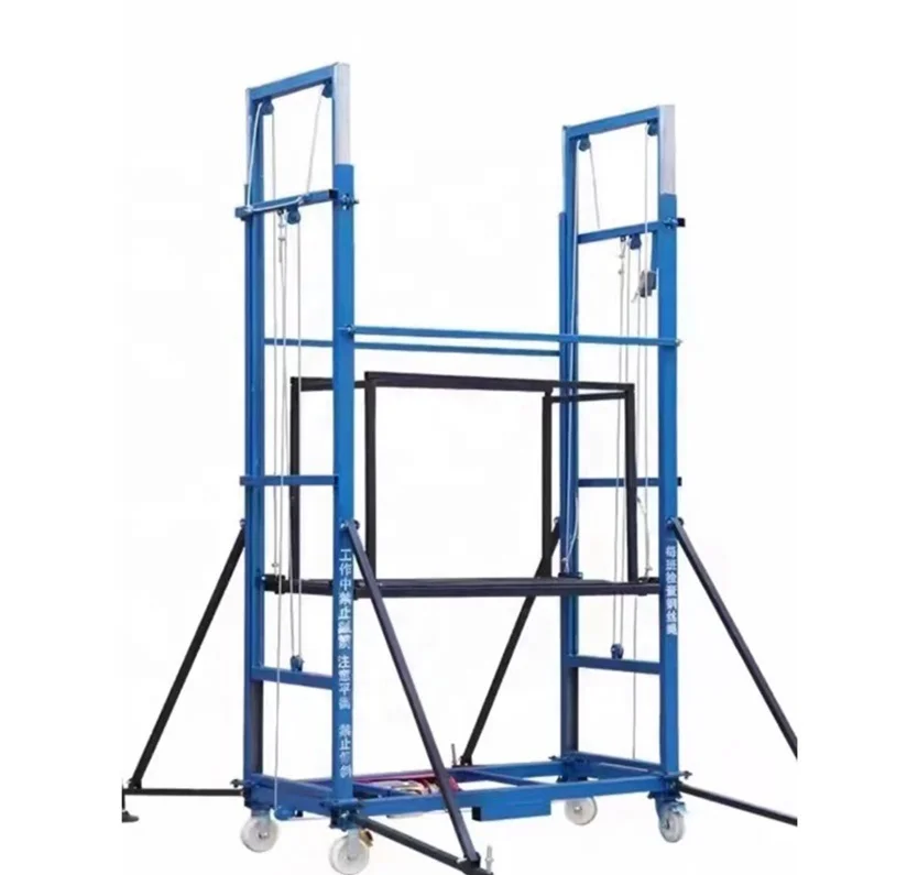 Telescopic Electric Scaffolding 600kg Mobile Heavy Duty Steel Scaffold with Brake Wheels for Warehouse Shelving