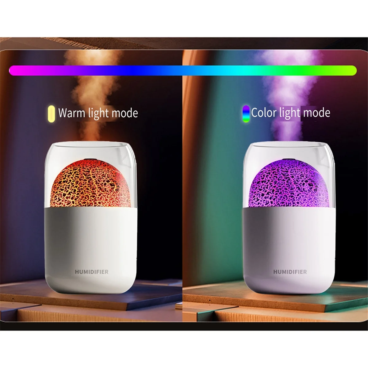 Diffuseur d'aromathérapie pour la maison, humidificateurs à brume fraîche, diffuseur de flamme, arrêt automatique, noir, 300ml, 8 heures