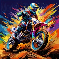 Vibrant 5D DIY Diamond Painting Kit: Unleash Your Creativity with a 30x30cm/11.81x11.81in Motorcycle Mosaic Art - Perfect for H