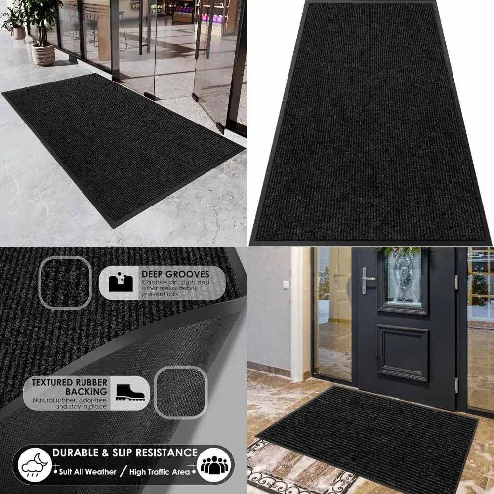 

Heavy-Duty Indoor Outdoor Front Door Mat - 2x13 Feet, Customizable Entrance Floor Mat for Dirt and Moisture Trapping, Commercial