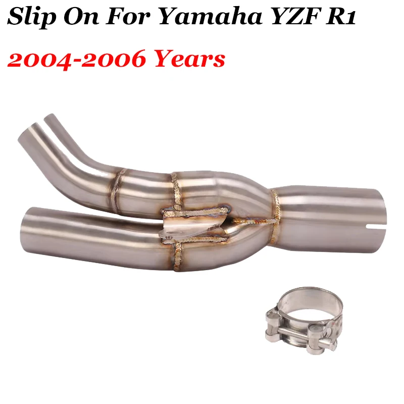 

Motorcycle Exhaust Escape Moto Modified Middle Link Pipe Connect Original Muffler Slip On For Yamaha YZF R1 R 1 2004 2005 2006