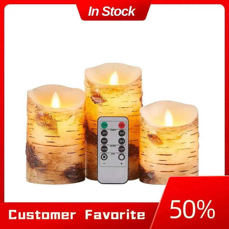 

Remote Control LED Electronic Candle Light Set Simulation Swing 10 Buttons Remote Control Timer Candle Lights Easy To Use B
