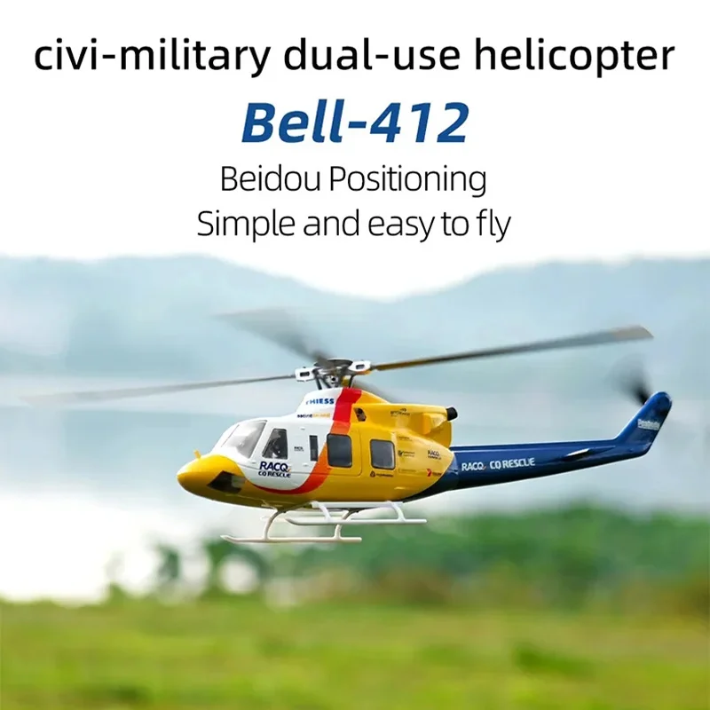 

BELL412 Четырехроторный моделирующий вертолет начального уровня для начинающих ACE Управление полетом RC Супер большой вертолет Bell 412 GPS RTF
