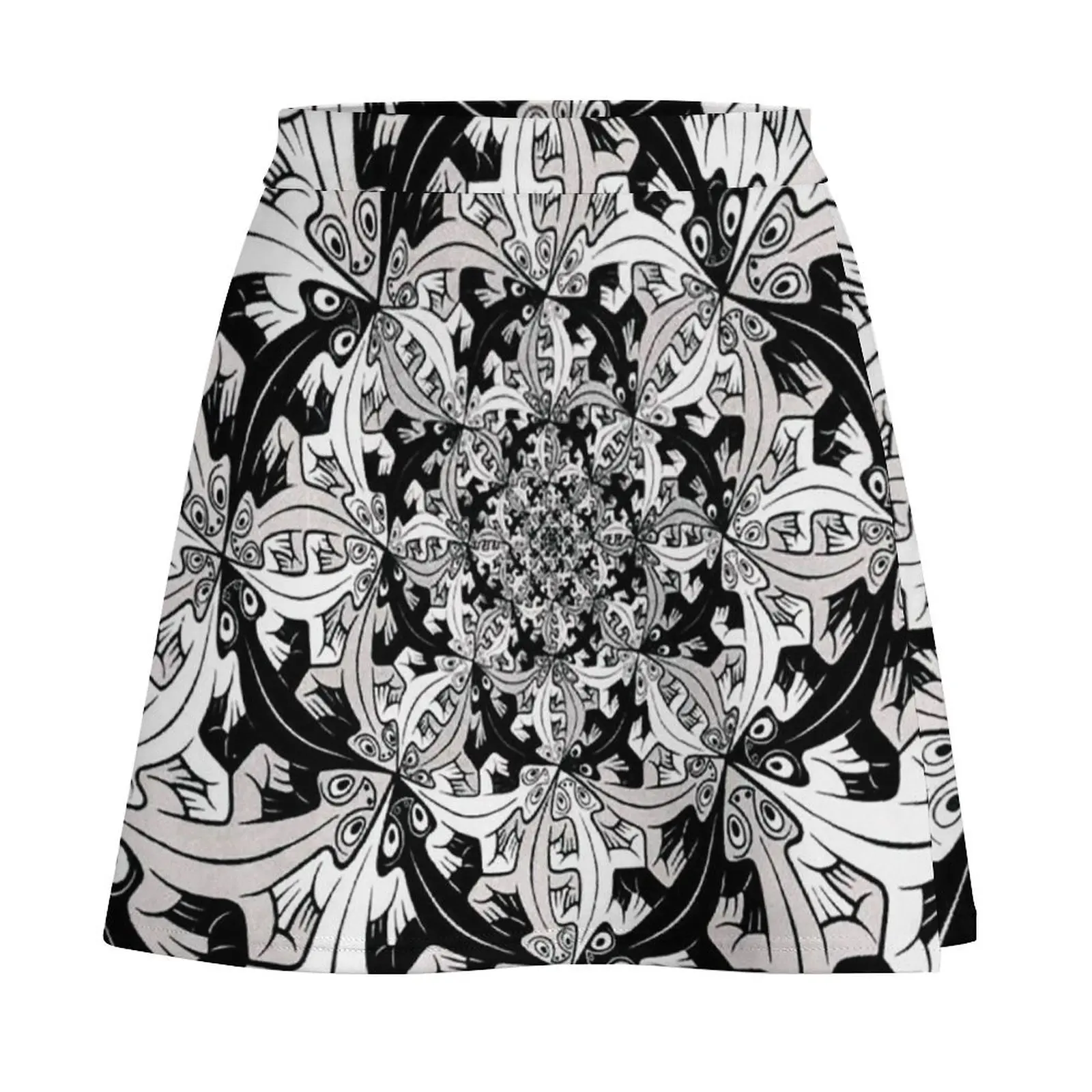 M.C. Rok Mini Escher Rok Satin Rok Wanita Rok Bergaya Wanita