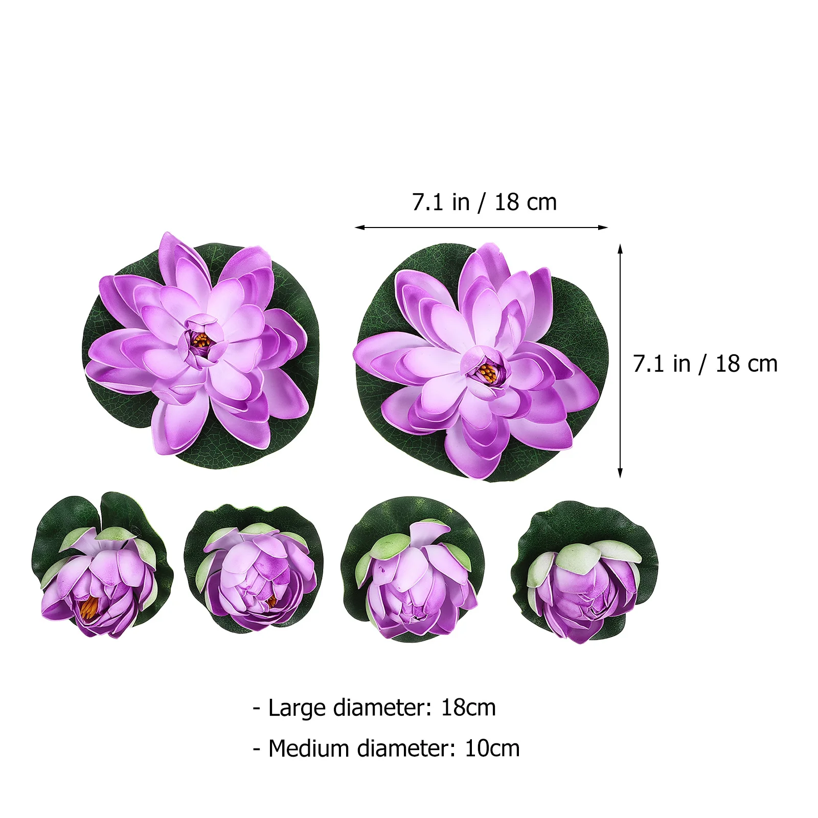 6 szt. Symulowane lilia lotosowa, pływające rośliny do oczka wodnego, do domu i ogrodu, głęboko zielone liście z detalami żyłkowania, sztuczne lilie wodne.