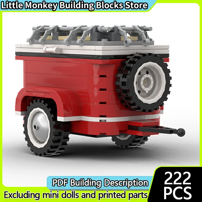 

City Car Model MOC Building Bricks Closed Small Trailer Truck Modular Technology Children Holiday Gifts Assemble Toys Suit