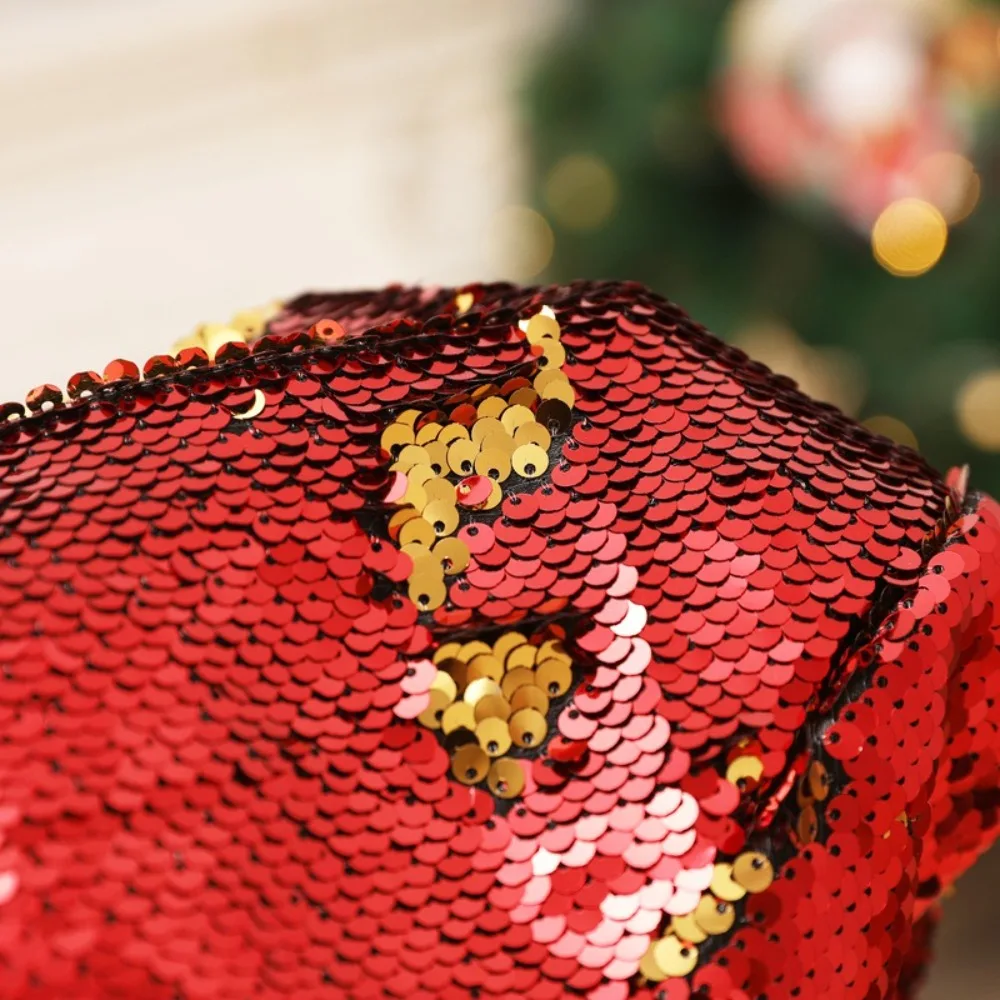 Festival Party Supplies Sequined Santa Hat Comfortable Soft Versatile Color-changing Caps Color-changing Christmas Hat Women