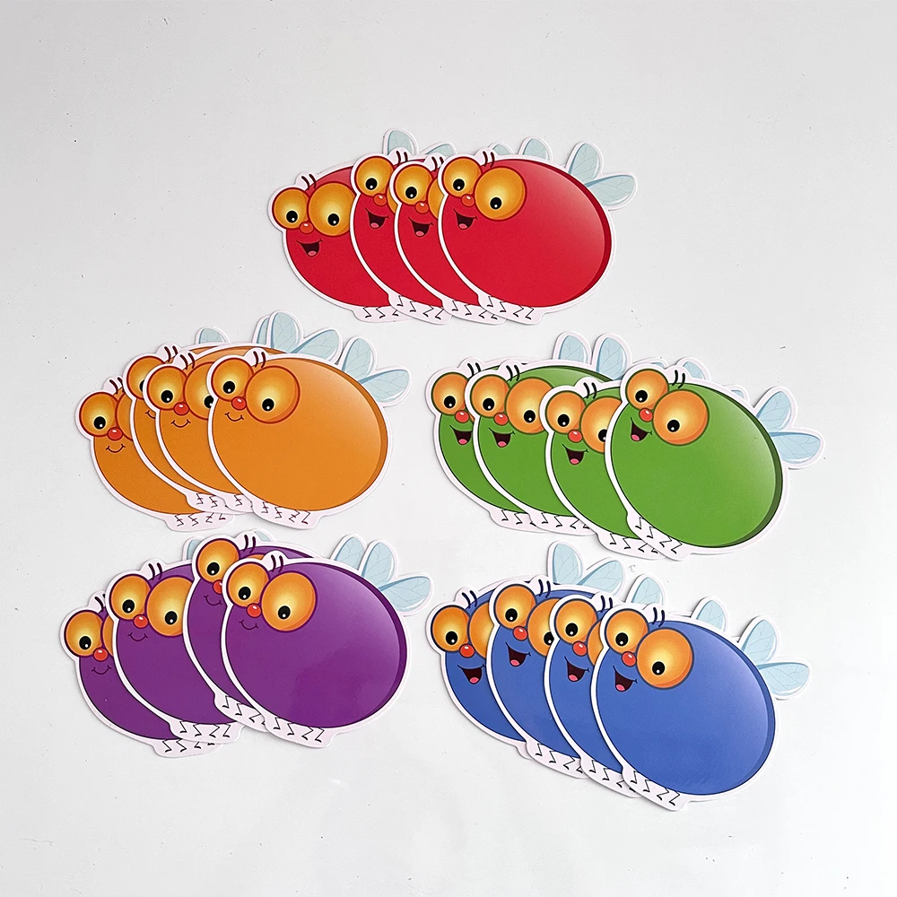 Carte Swat fai da te doppi lati flashcard cancellabili illuminazione per bambini sussidi didattici giocattoli Montessori gioco di mosche