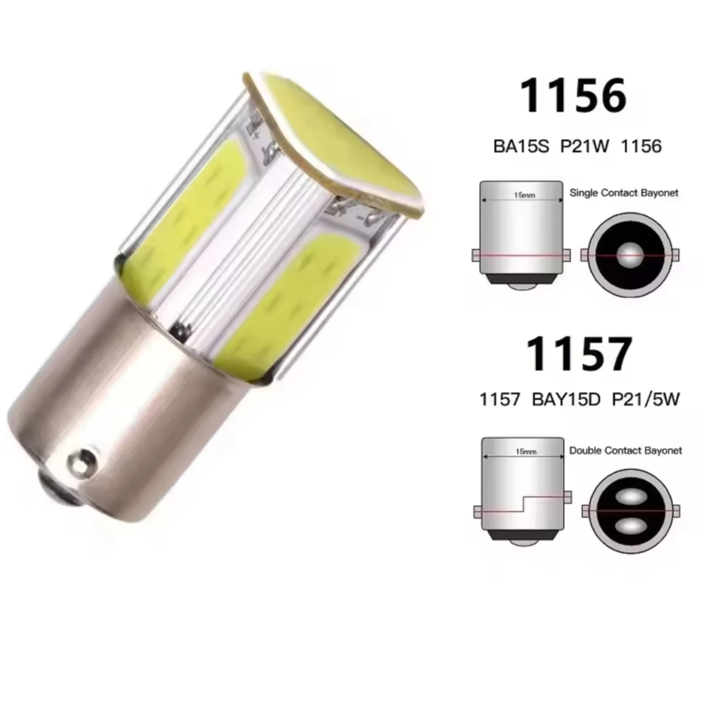 2x Auto Car COB 382 1156 LED Reverse Fog Light Bulbs Brake Tail Light Indicator