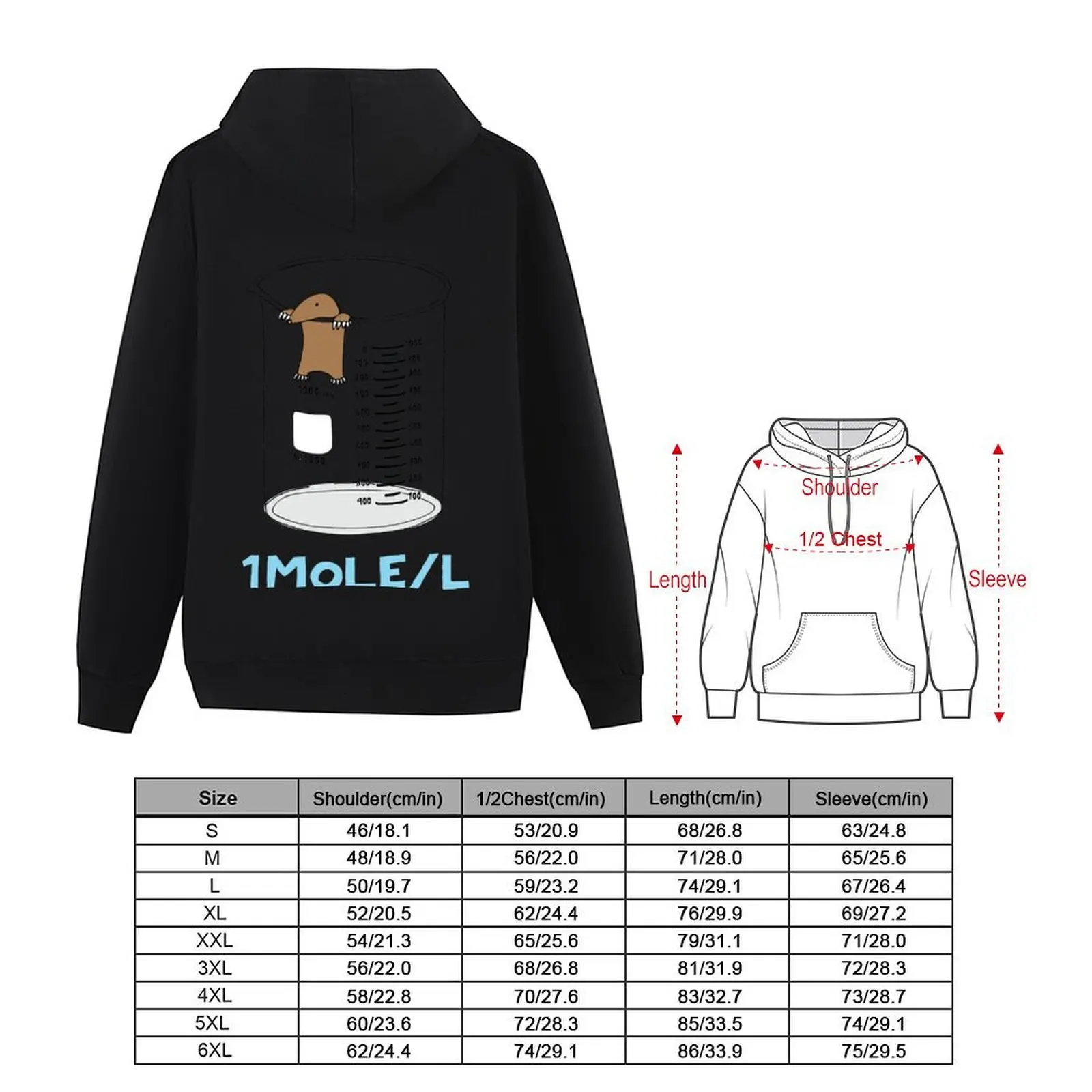 Толстовка с капюшоном Chemistry 1 Mole per Litre for or Avogadro & x 27;s Day мужская одежда зимняя Фото №5