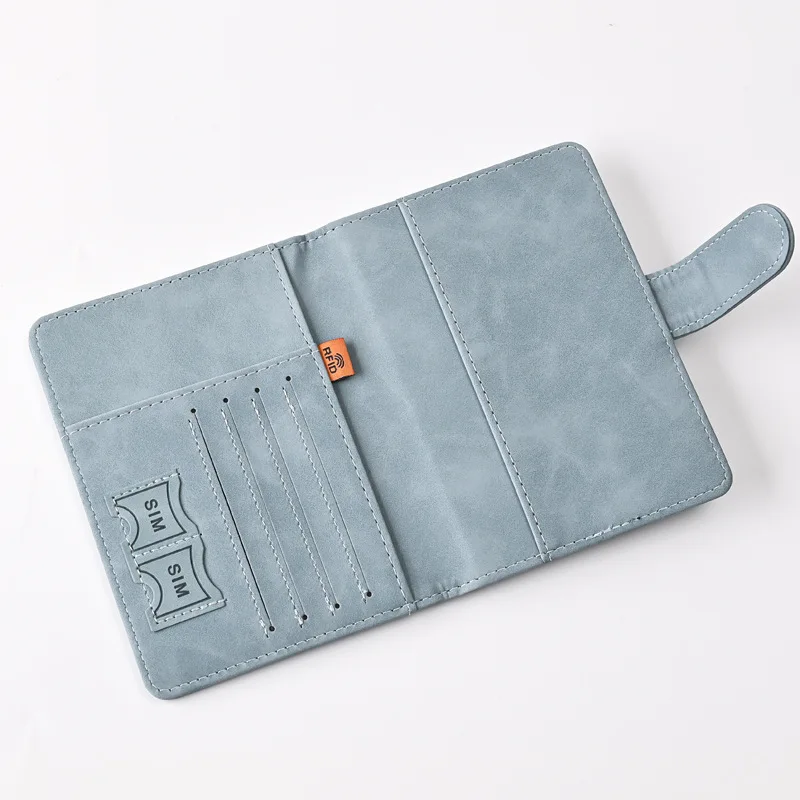 Rfid PU Leather Passport Cover Multi Card Slots ID Card Holder Document Cover Passport Holder Flight Ticket Clip Passport Covers