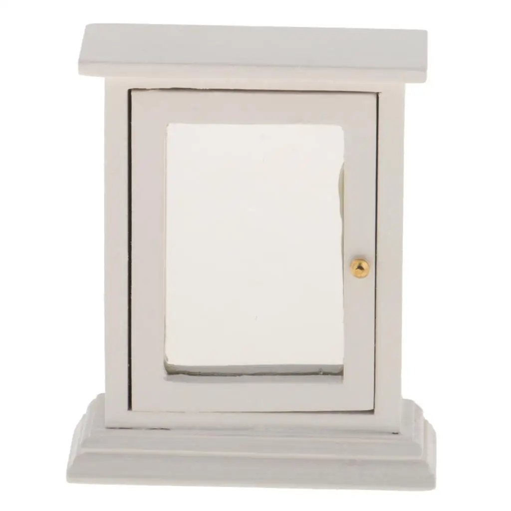 1/12 weiße Spiegelkasten Puppenhaus Miniatur Badezimmermöbel Dekoration