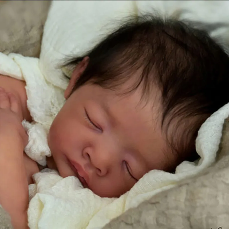 19Inch Mika Reborn Doll Kit Unfinished Unpainted DIY Blank Doll Parts with Cloth body Handmade Kit Bebe Reborn