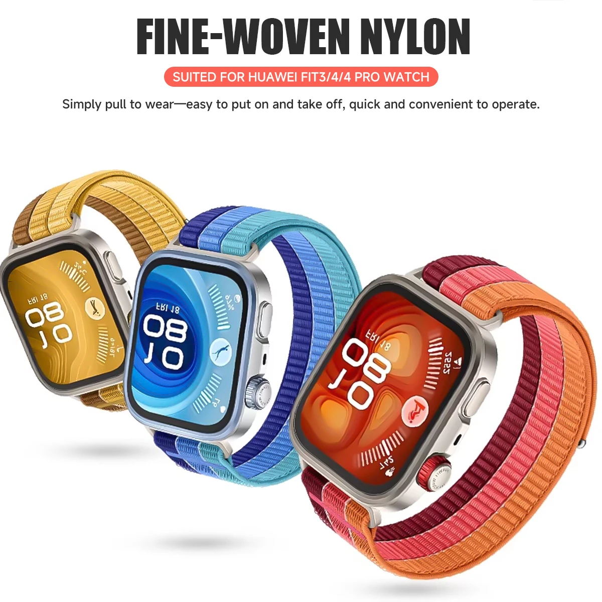 Nylon-Gewebearmband für Huawei Watch Fit 4 Pro Fit4 Fit3 Sport-Armband für Huawei Watch Fit 3/4 4Pro Offizielles Farbarmband