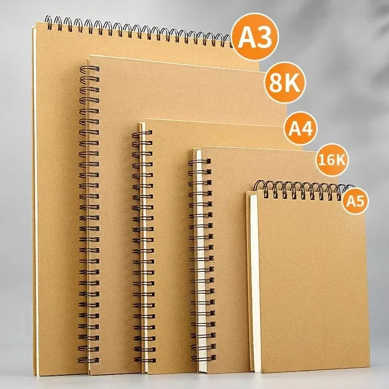 Professional sketchbook Thick paper Spiral notebook Loose-Leaf Painting Art school supplies Pencil drawing notepad stationery