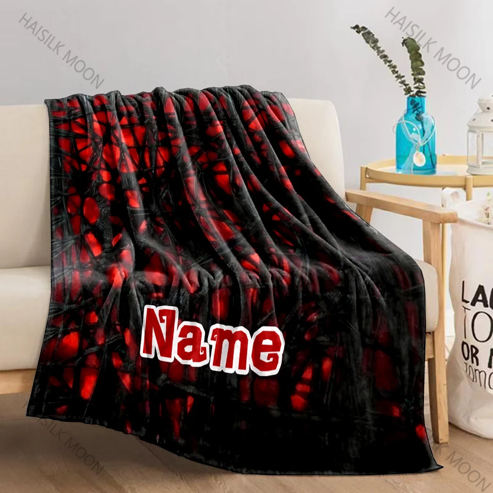 Personalized Spider Web Blanket for Boy Kids, Customized Name Blanket for Kids Girls Boys Christmas Gift for Husband and Son's