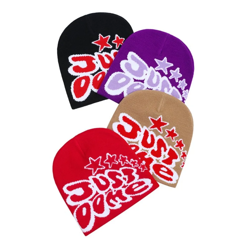 Готическая шерстяная акриловая вязаная шапка Y2k с буквенным принтом в стиле хип-хоп, теплая холодная шапка для мужчин и женщин