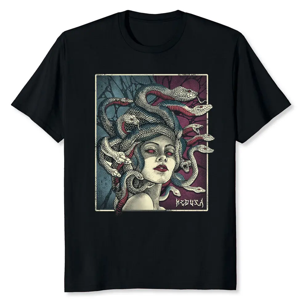 Cool Mythology Gorgon In Greek Mythology T-Shirt  For Men Clothing Women Short Sleeve Tees Vintage High Quality 100%Cotton