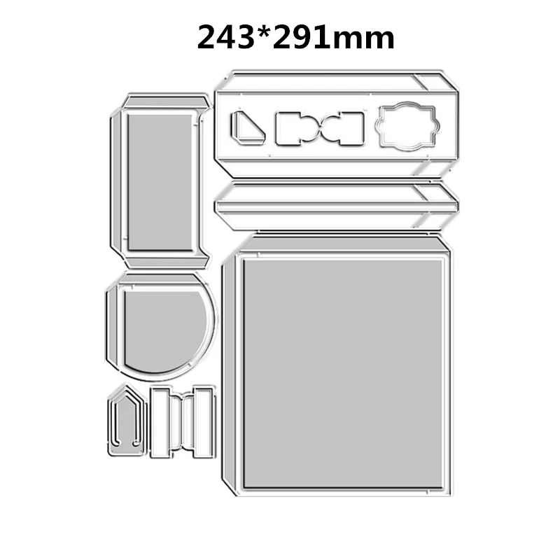 3D Metal Cutting Dies for Flip Book Gift Box Scrapbooking Accessories Die Cut Embossing Frame Card Craft Die Set Christmas