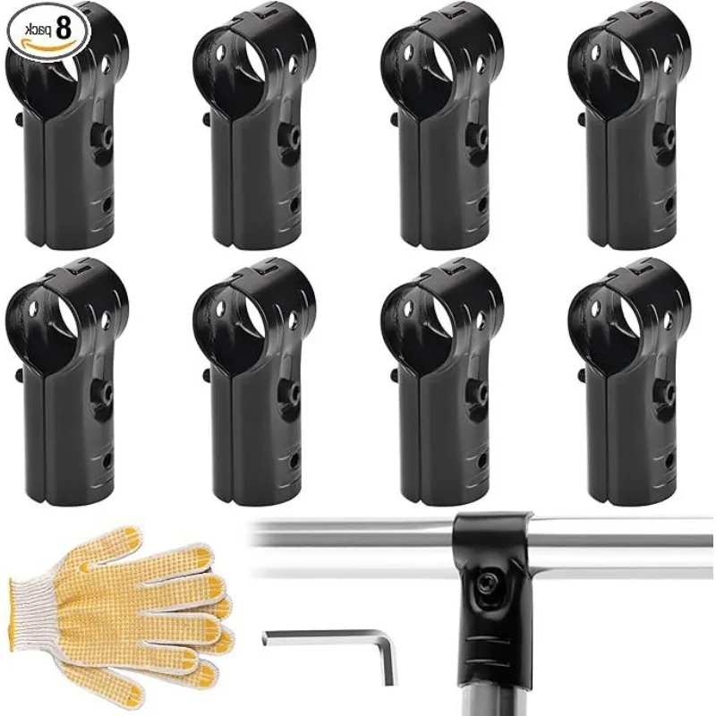 8 sets of 28mm T-shaped pipe clamps, cold-rolled steel connecting chains (including bolts, nuts, hex wrench gloves)