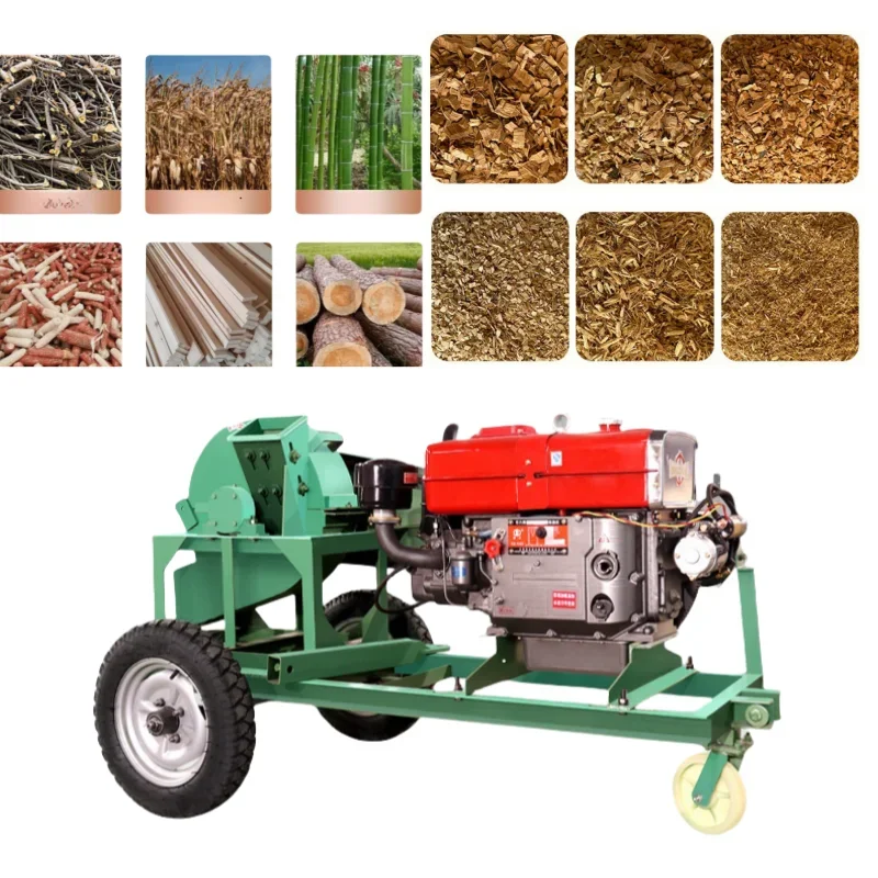 Promotion Diesel Engine Wood Chipper Wood Crusher Machine Mobile Crusher Trituradora De Madera Branch Crusher Waste Machine
