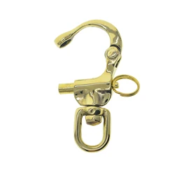 Ottone massiccio grande specchio lucido svezia girevole snap pull lock moschettone gancio a sgancio rapido portachiavi fai da te in pelle nautica FOB