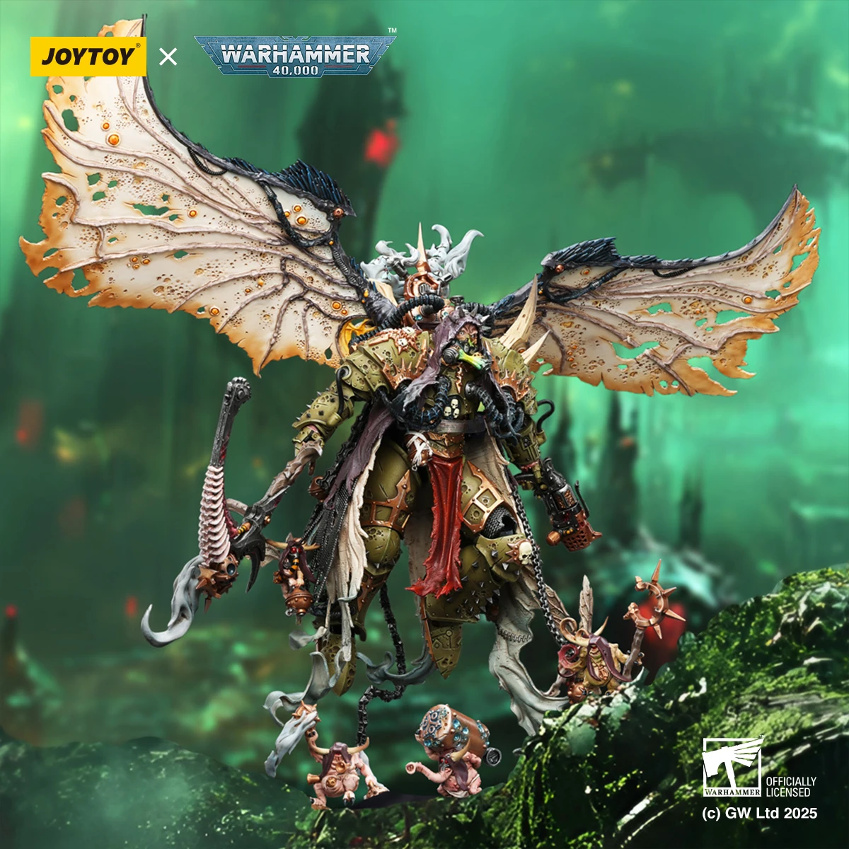 

JOYTOY JT02564 Warhammer 40K Mortarion Daemon Primarch of Nurgle with Ancient weapons The Lantern and Silence