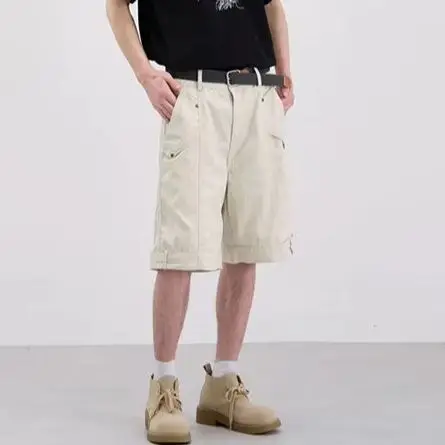 Simple Solid-Color Shorts Casual, Versatile Breathable Men's Sports Loose-Fit Pants