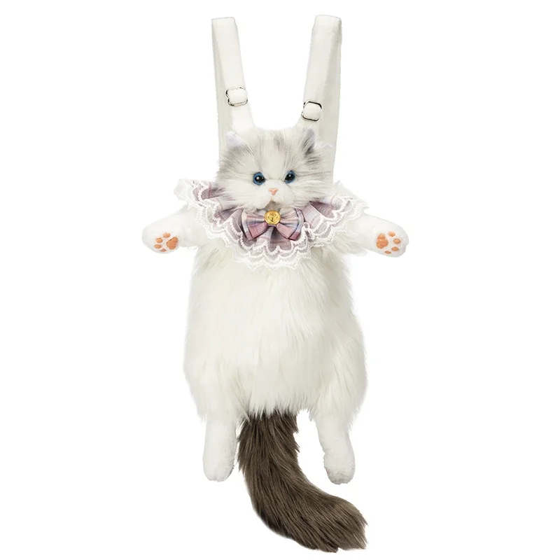 Cute Plush Cat Backpack 2026 New Valentine\'s Day Gift Crossbody Bag Light Luxury Niche Shoulder Bag High-end Backpack