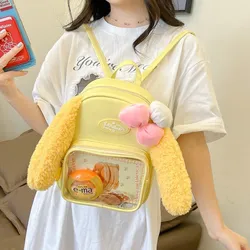 Disney CookieAnn Big Ears Pain Bags Girls Transparents Pockets Kawaii College Bags Cute Lolita Ita Bags Student Small Backpack