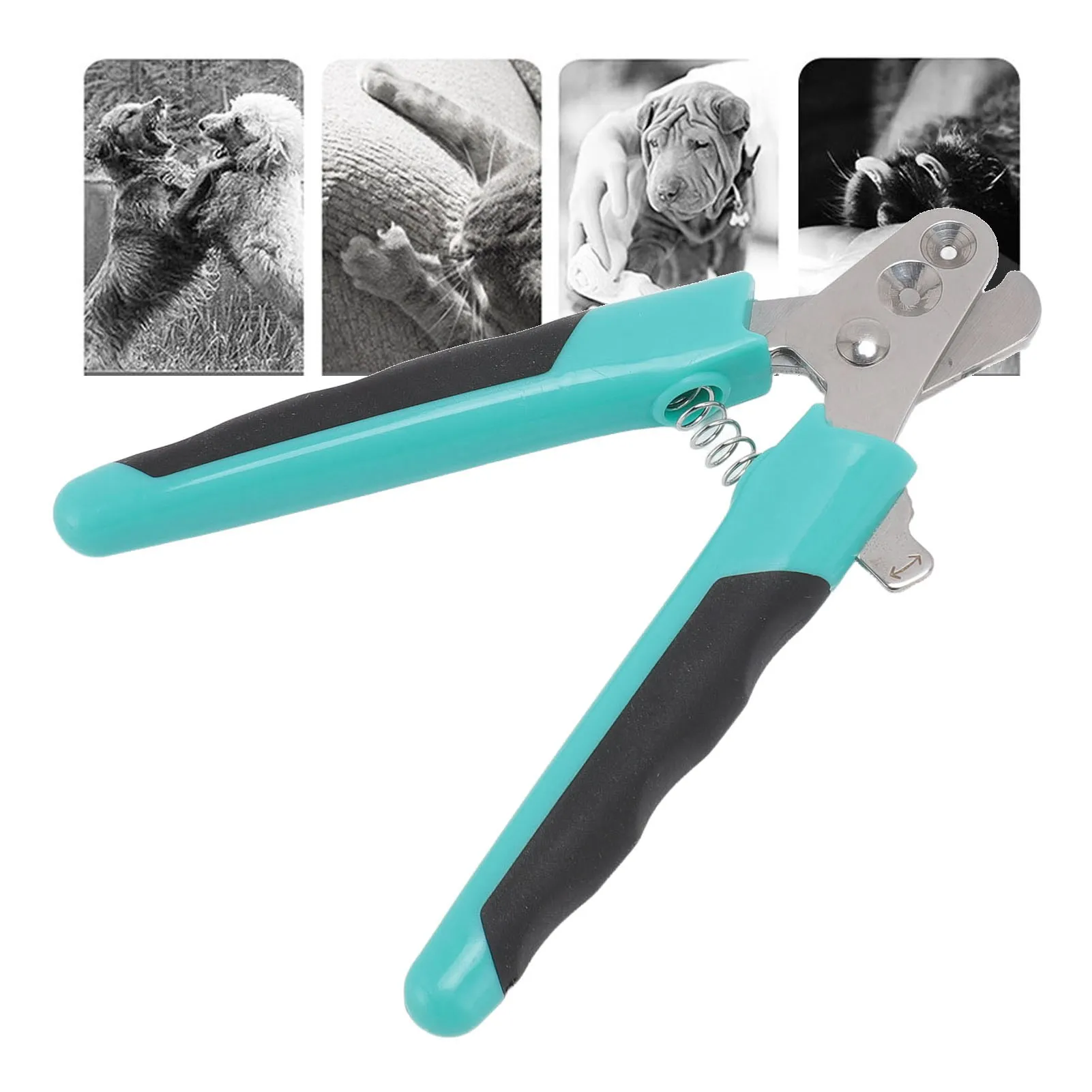 Pet Nail Clippers Double Round Holes Stainless Steel Blades Ergonomic Pet Claw Trimmer For Cats Dogs Kittens